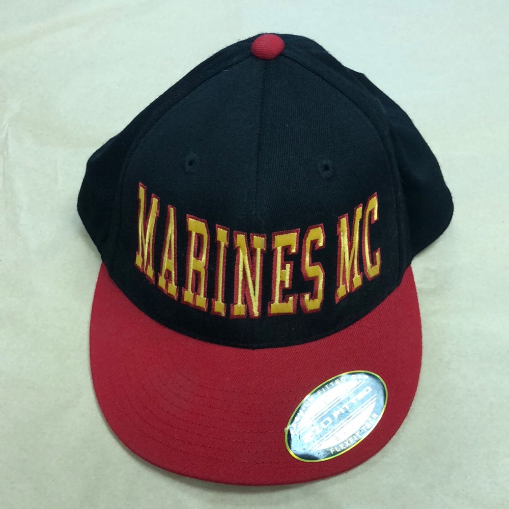 US Marines Supporter 210 fitted black & Red Baseball Hat Cap‎ LIDS 6 7/8 - 7 1/4
